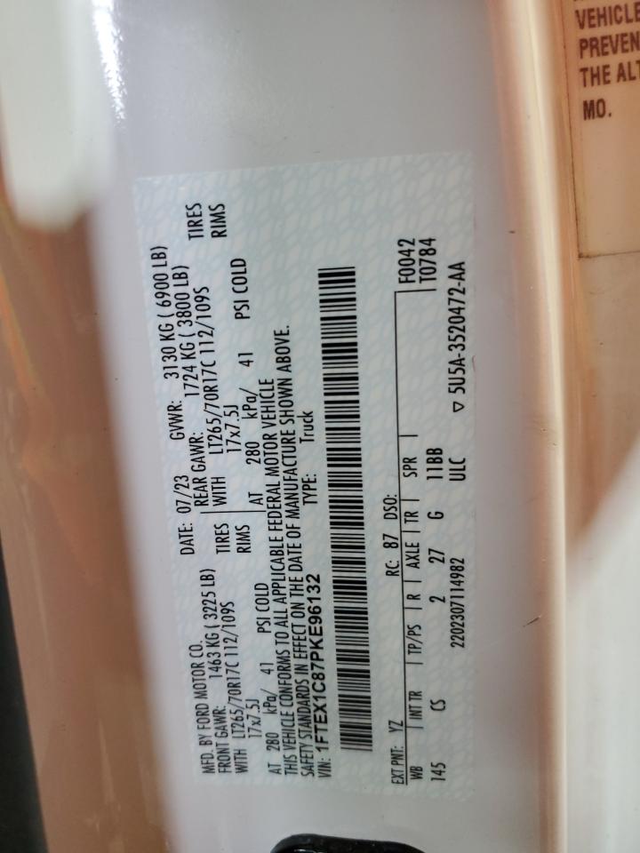 2023 Ford F150 Super Cab VIN: 1FTEX1C87PKE96132 Lot: 69267785