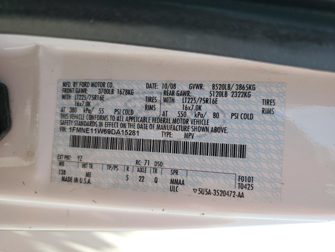 1FMNE11W69DA15281 2009 Ford Econoline E150 Wagon