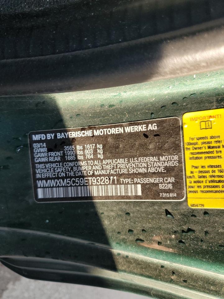 2014 Mini Cooper VIN: WMWXM5C59ET932871 Lot: 68203605