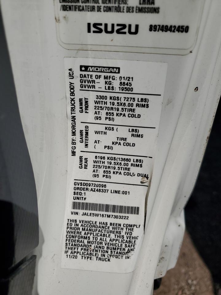 2021 Isuzu Nrr VIN: JALE5W167M7303222 Lot: 68277455