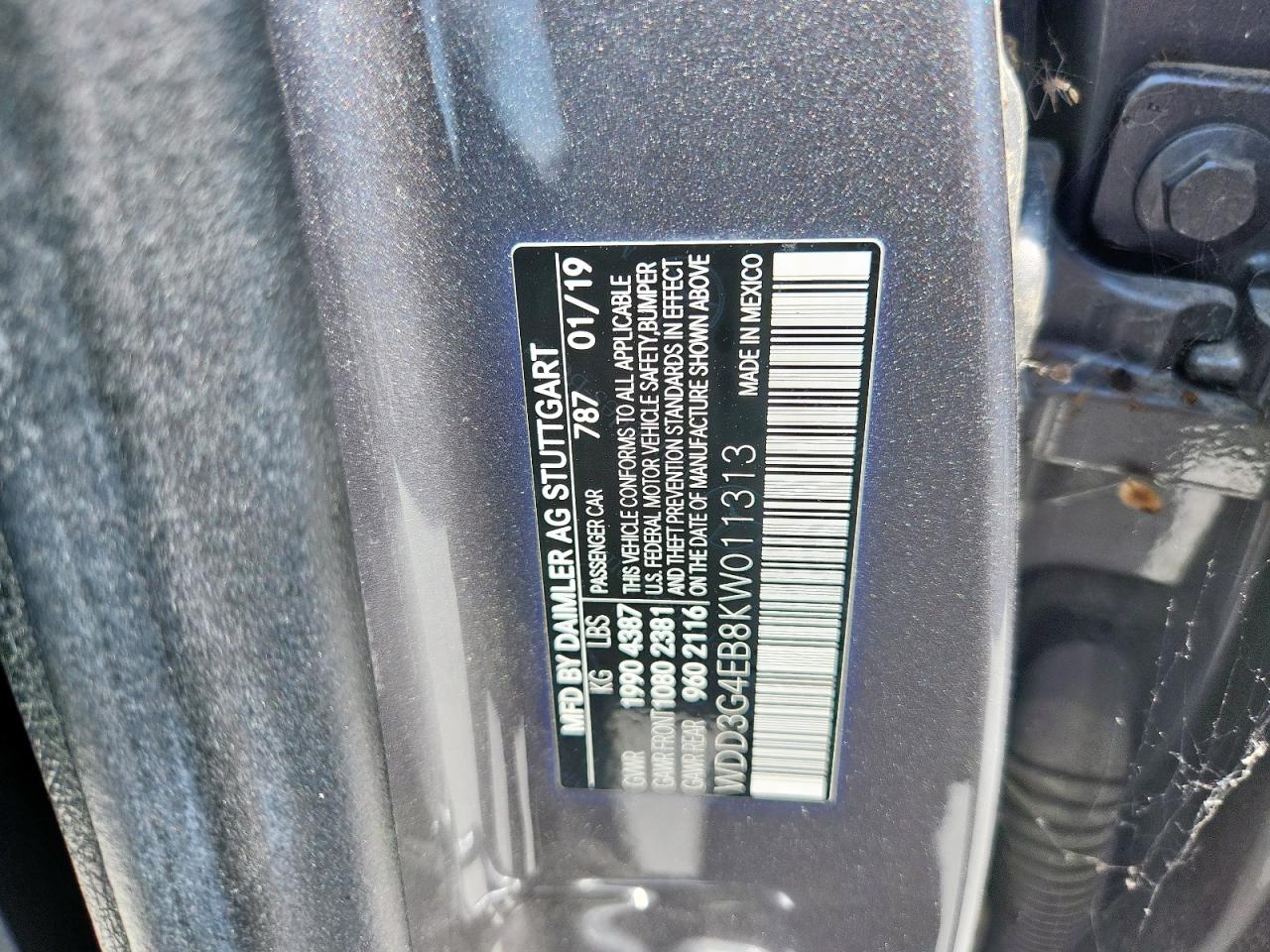2019 Mercedes-Benz A 220 VIN: WDD3G4EB8KW011313 Lot: 69274045