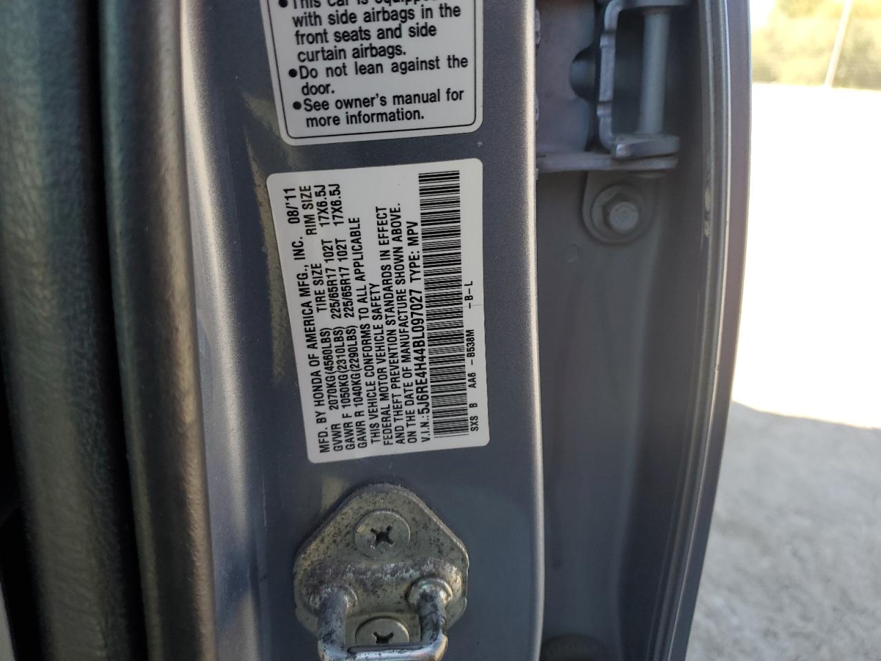 2011 Honda Cr-V Se VIN: 5J6RE4H44BL097027 Lot: 69229135