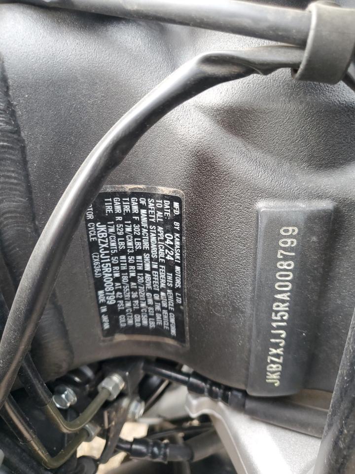 2024 Kawasaki Zx636 K VIN: JKBZXJJ15RA008799 Lot: 68300935