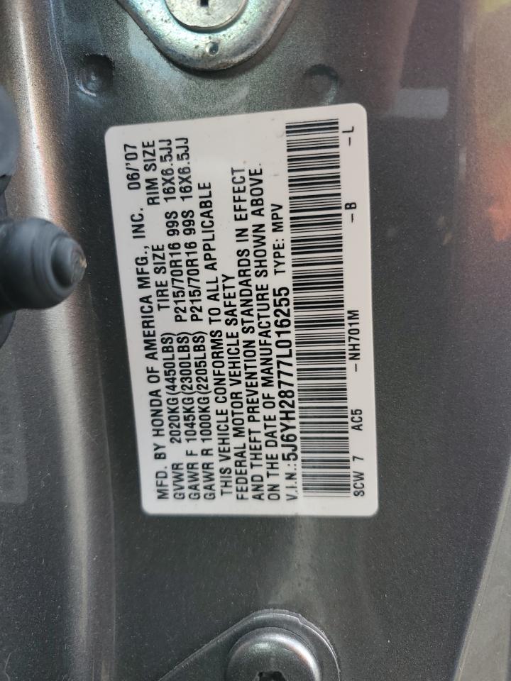 2007 Honda Element Ex VIN: 5J6YH28777L016255 Lot: 66883465