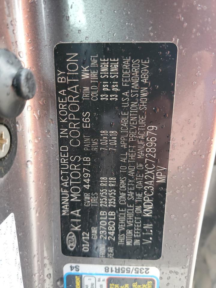 2012 Kia Sportage Ex VIN: KNDPC3A2XC7289679 Lot: 70349275