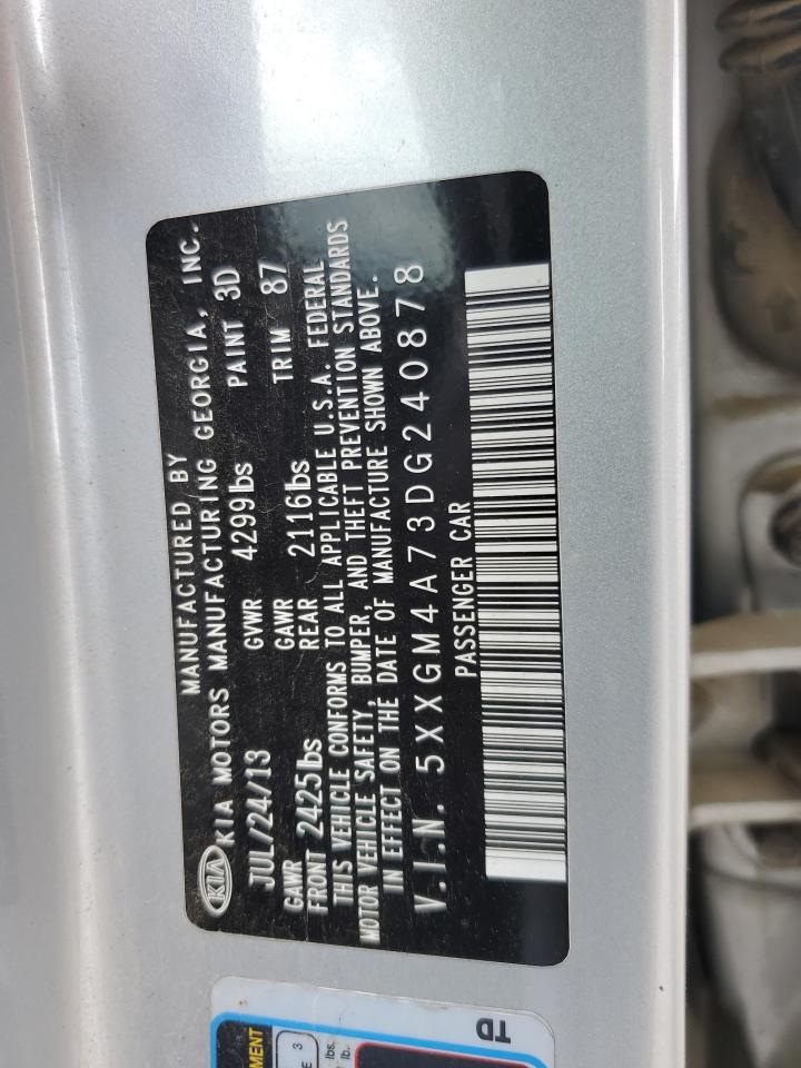 2013 Kia Optima Lx VIN: 5XXGM4A73DG240878 Lot: 68334875