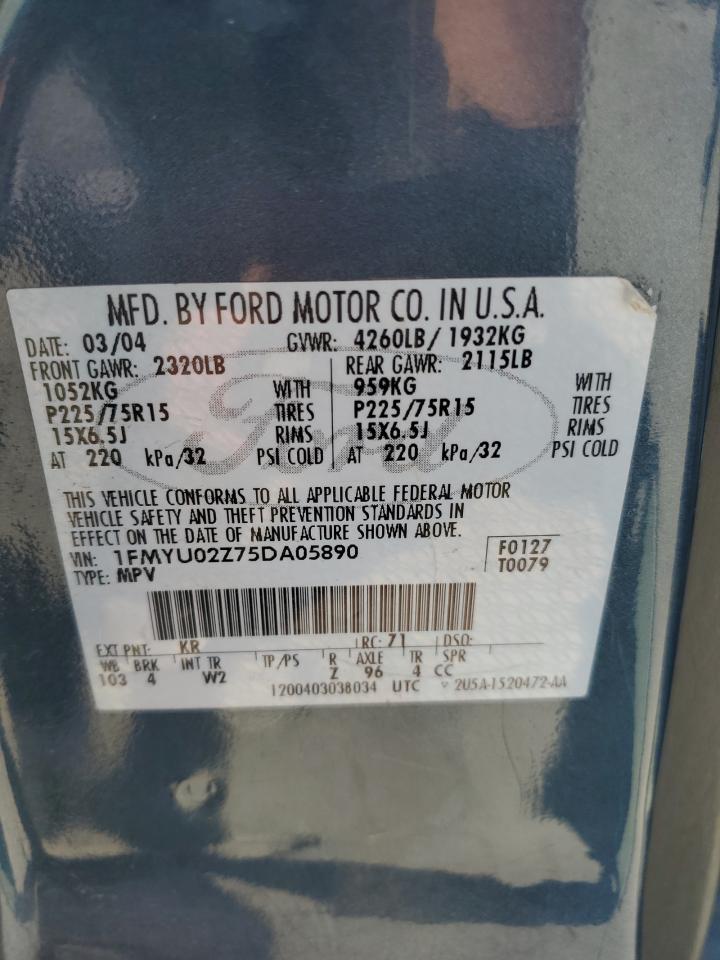 2005 Ford Escape Xls VIN: 1FMYU02Z75DA05890 Lot: 69485625