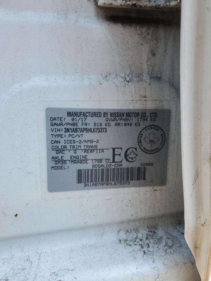 2017 Nissan Sentra S VIN: 3N1AB7AP8HL675373 Lot: 68619845