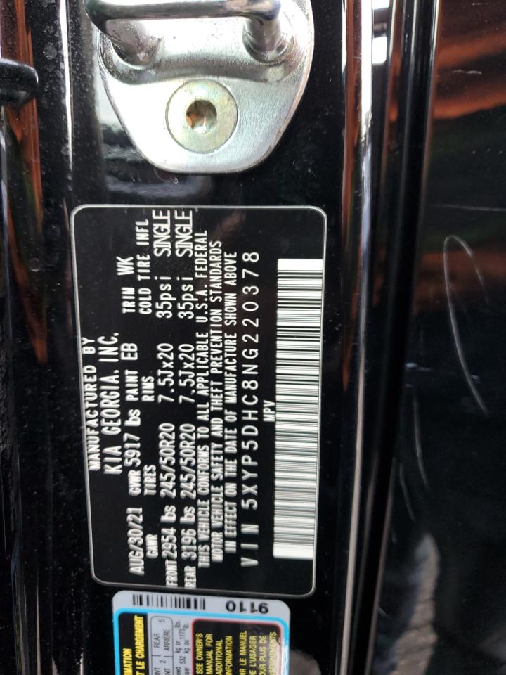 2022 Kia Telluride Sx VIN: 5XYP5DHC8NG220378 Lot: 71078615