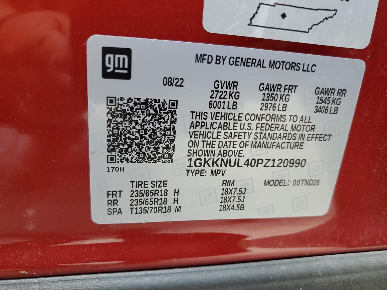 2023 GMC Acadia Slt VIN: 1GKKNUL40PZ120990 Lot: 68452215