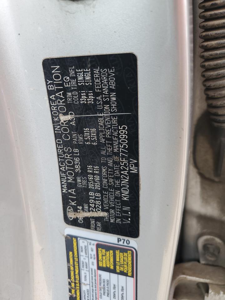 2015 Kia Soul VIN: KNDJN2A25F7750995 Lot: 70752025
