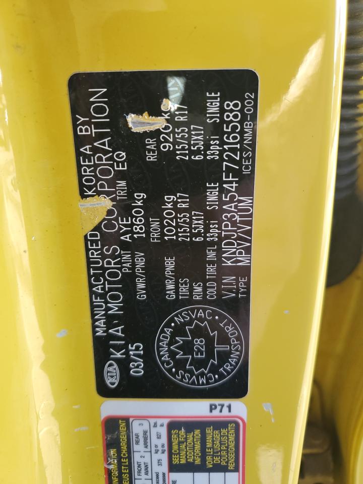 2015 Kia Soul + VIN: KNDJP3A54F7216588 Lot: 64460805