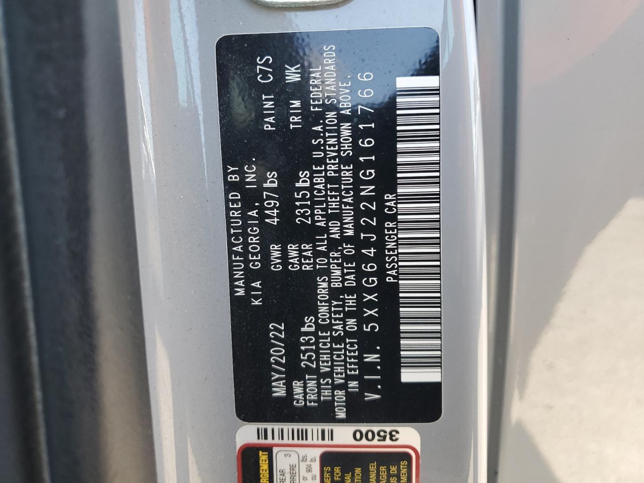 2022 Kia K5 Gt Line VIN: 5XXG64J22NG161766 Lot: 67472295