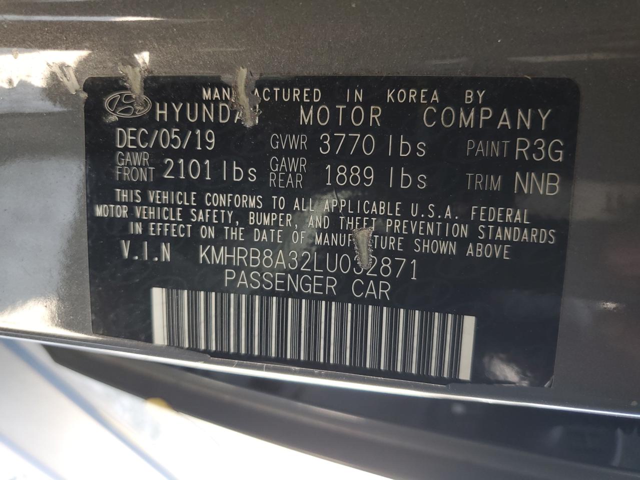 2020 Hyundai Venue Se VIN: KMHRB8A32LU032871 Lot: 70259155