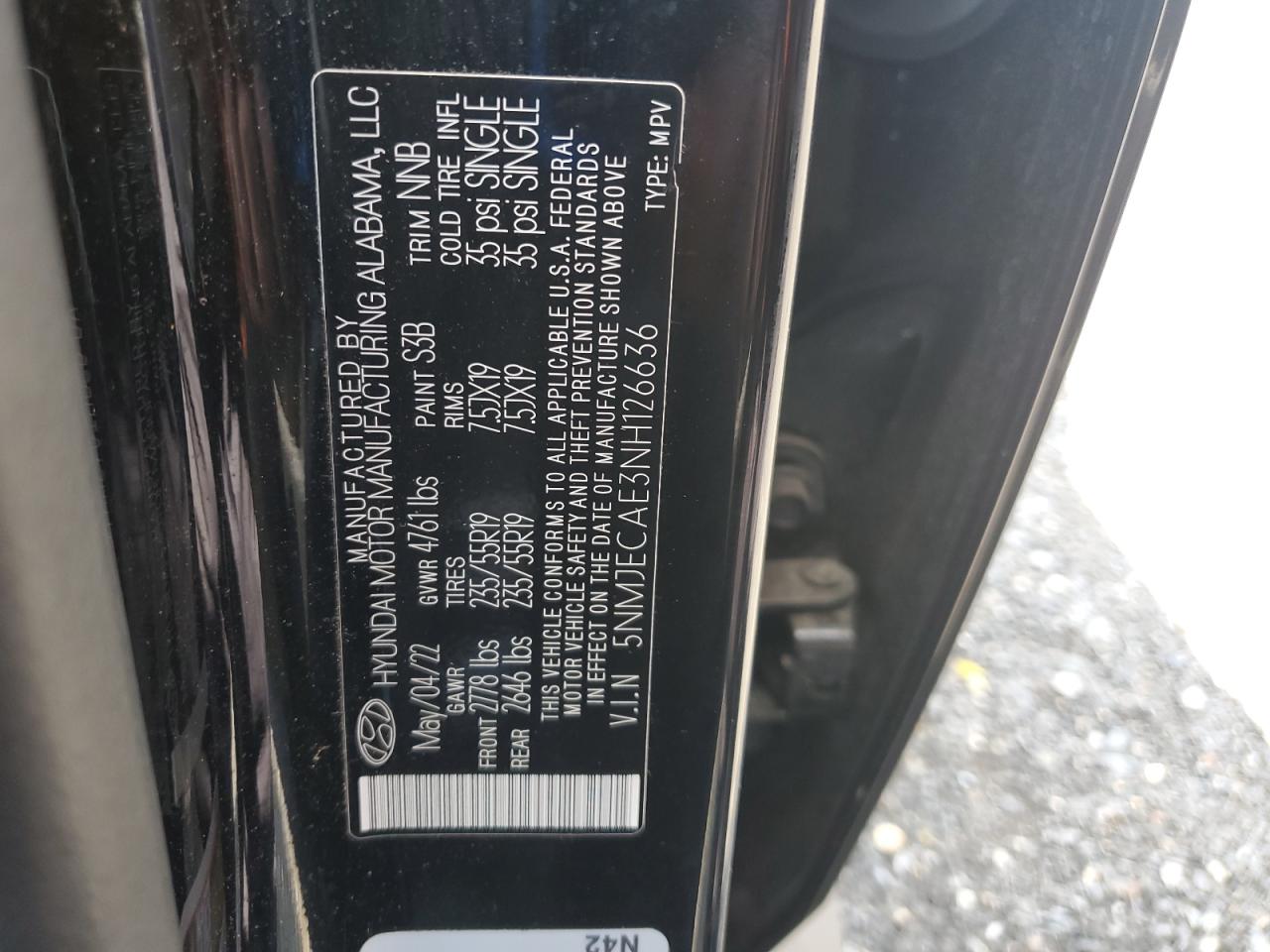 2022 Hyundai Tucson Limited VIN: 5NMJECAE3NH126636 Lot: 69064365