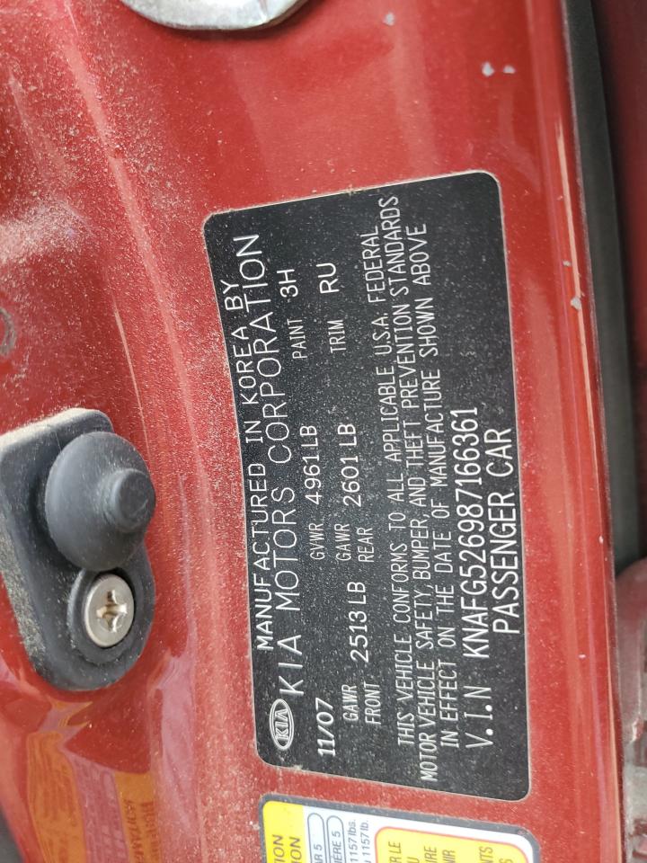 2008 Kia Rondo Lx VIN: KNAFG526987166361 Lot: 69773375