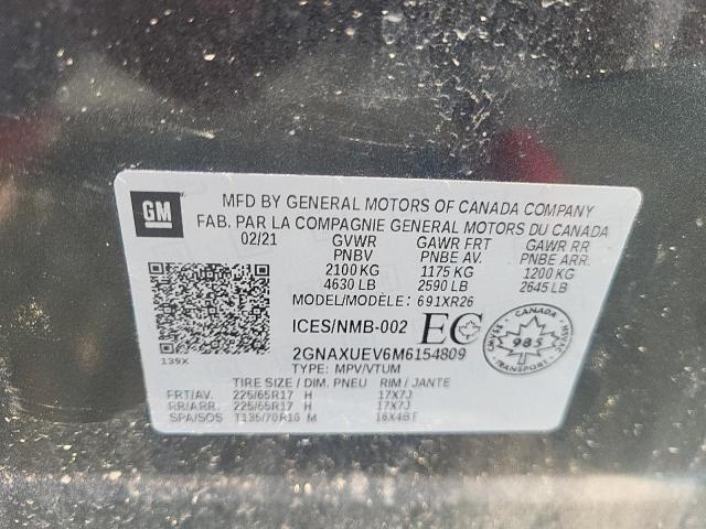 2021 CHEVROLET EQUINOX LT  