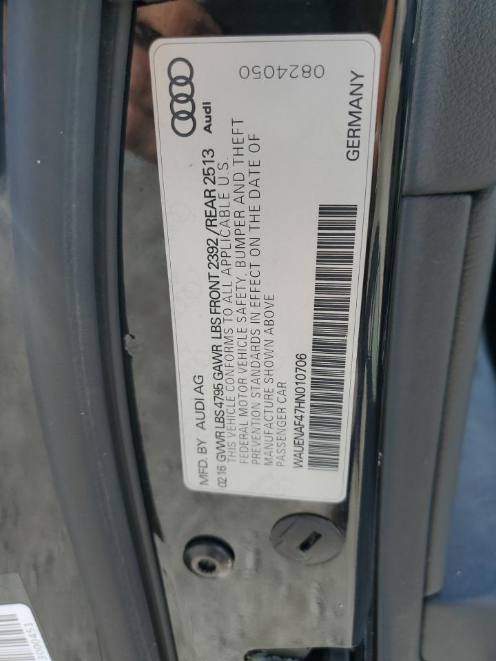 2017 Audi A4 Premium Plus VIN: WAUENAF47HN010706 Lot: 68656165