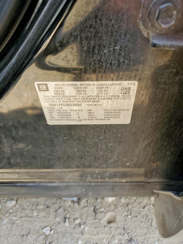 2016 GMC Terrain Slt VIN: 2GKFLPE32G6230920 Lot: 70139725