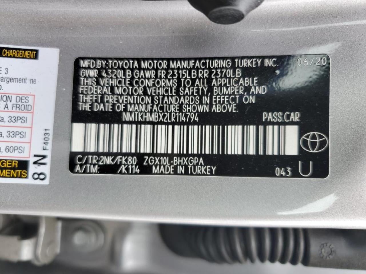 2020 Toyota C-Hr Xle VIN: NMTKHMBX2LR114794 Lot: 69061385