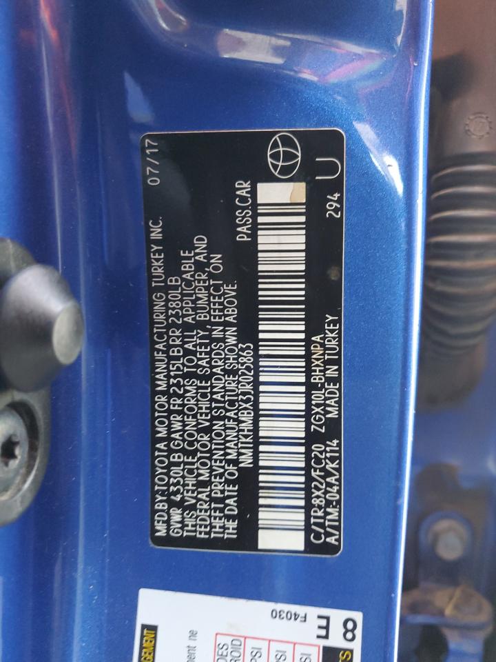 2018 Toyota C-Hr Xle VIN: NMTKHMBX3JR025863 Lot: 67557755