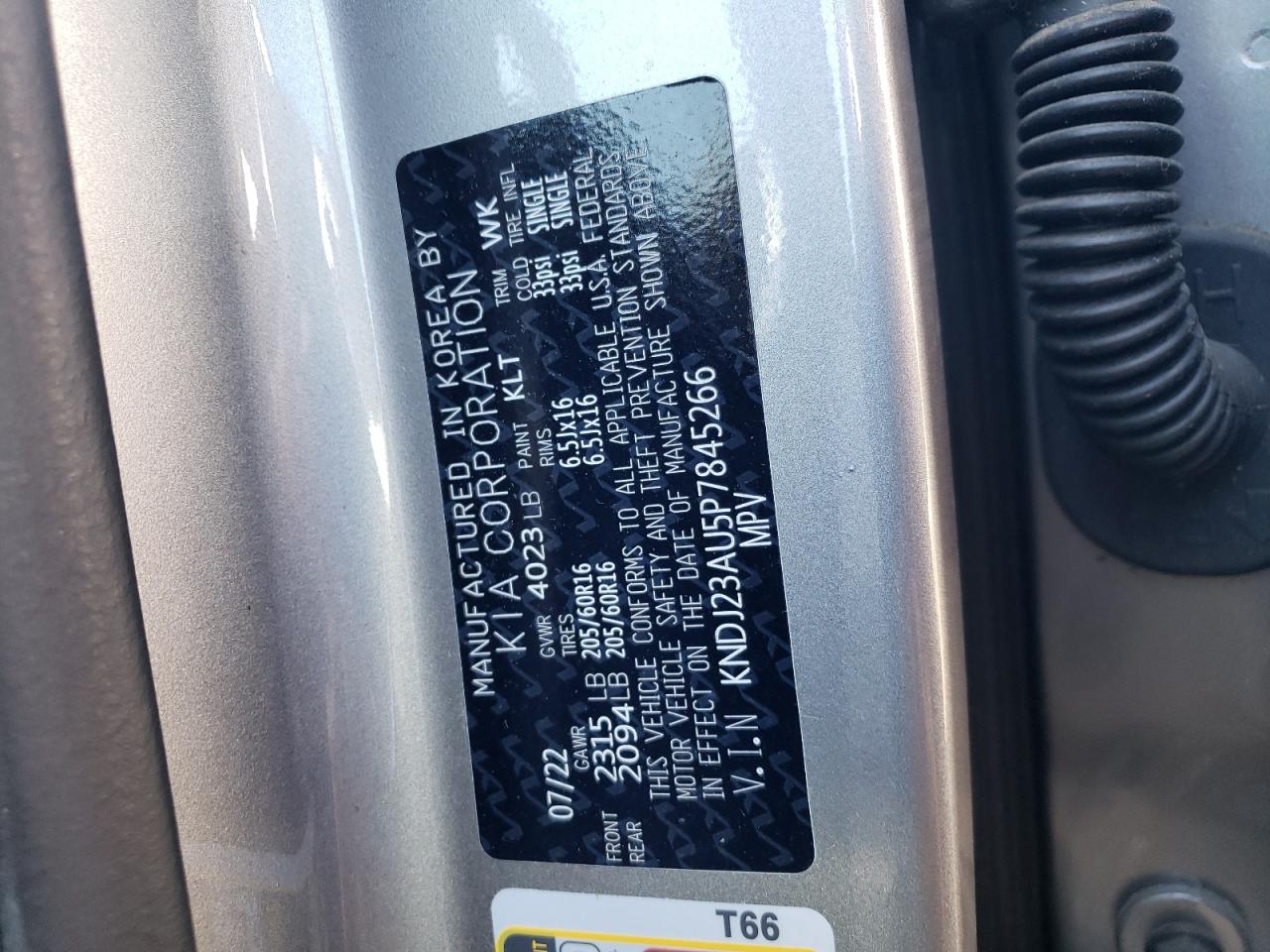 2023 Kia Soul Lx VIN: KNDJ23AU5P7845266 Lot: 69398595