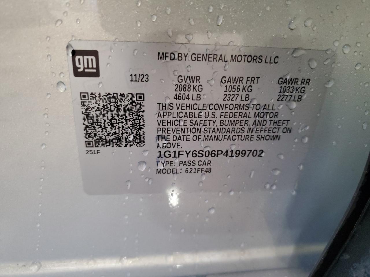 2023 Chevrolet Bolt Euv Lt VIN: 1G1FY6S06P4199702 Lot: 71052115