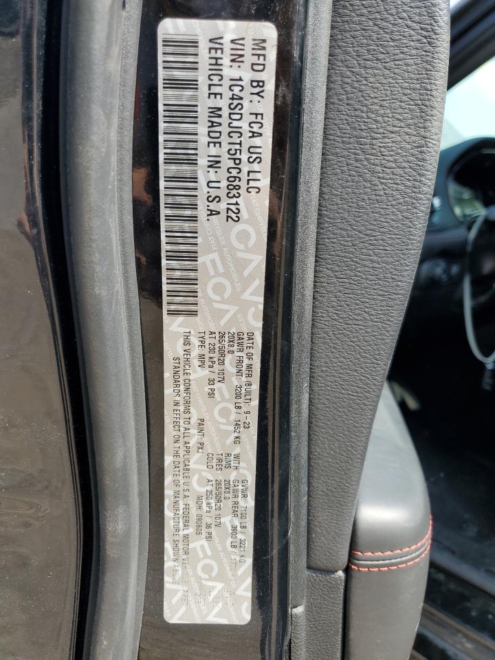 2023 Dodge Durango R/T VIN: 1C4SDJCT5PC683122 Lot: 67444325