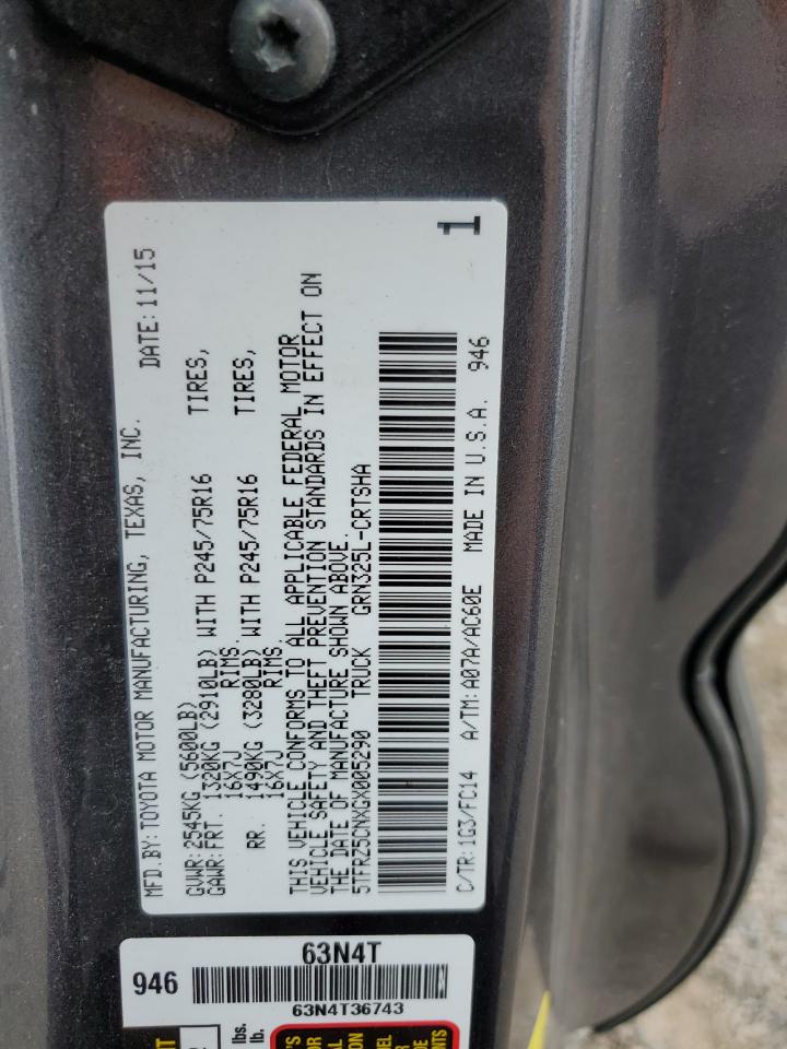 2016 Toyota Tacoma Access Cab VIN: 5TFRZ5CNXGX005290 Lot: 66932605