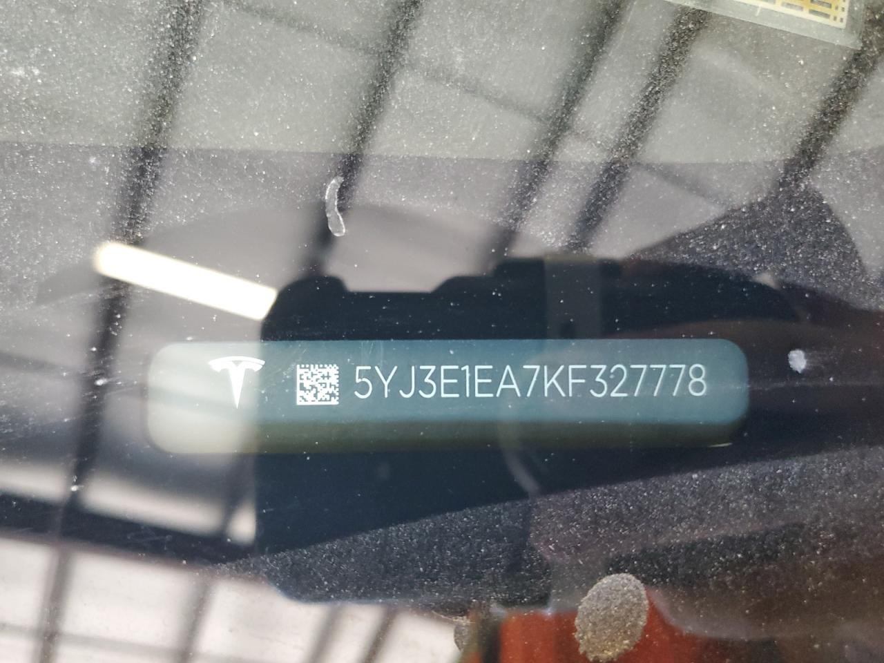 2019 Tesla Model 3 VIN: 5YJ3E1EA7KF327778 Lot: 69792855