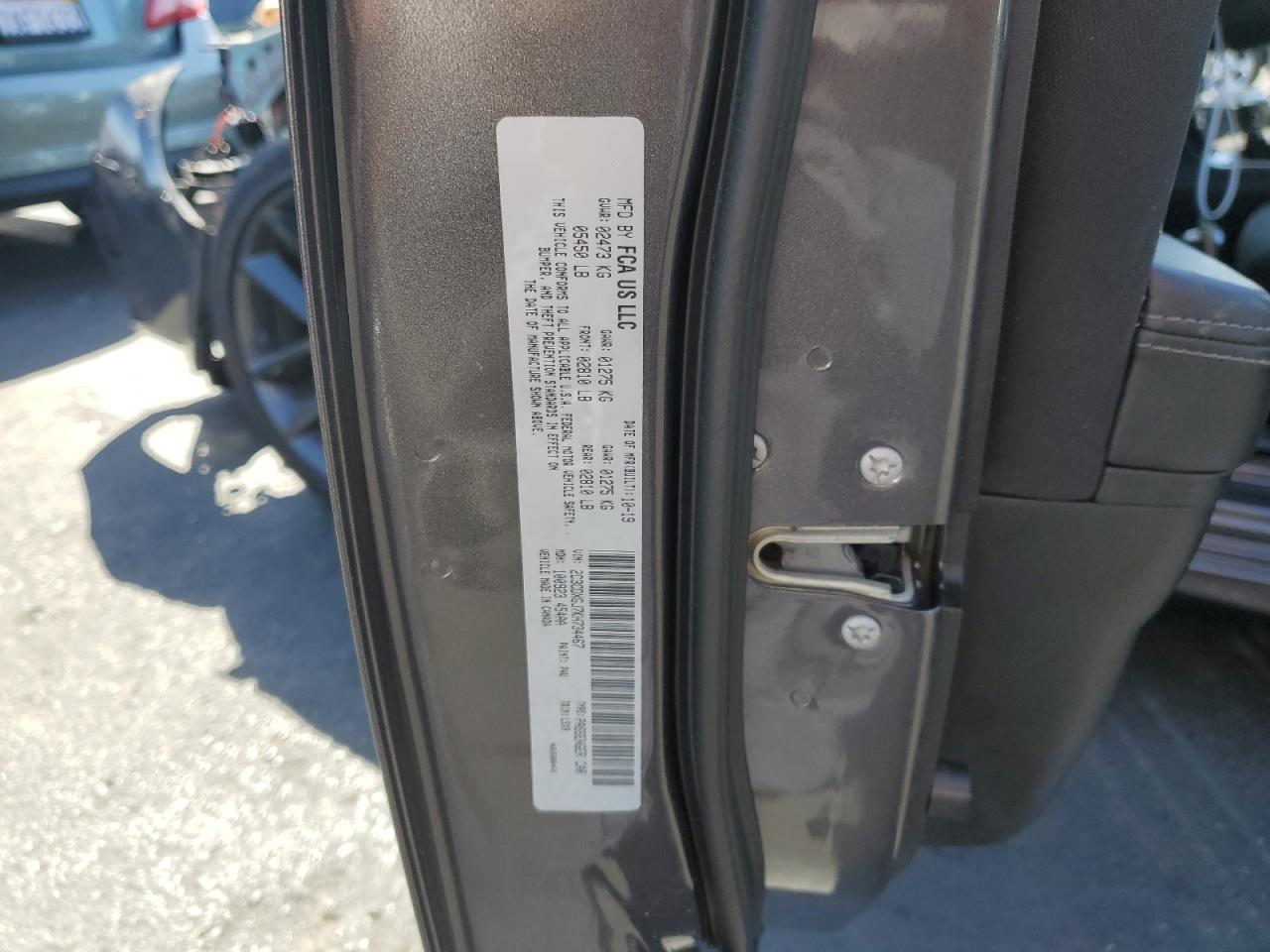 2019 Dodge Charger Scat Pack VIN: 2C3CDXGJ7KH734467 Lot: 69969975