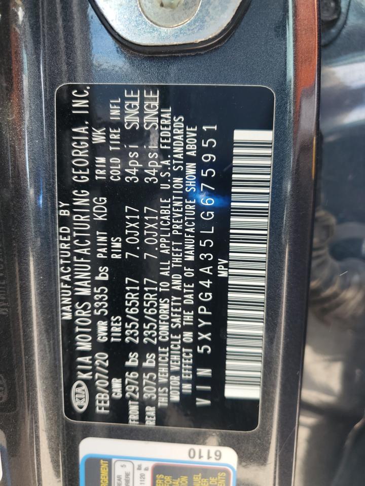 2020 Kia Sorento L VIN: 5XYPG4A35LG675951 Lot: 69832545