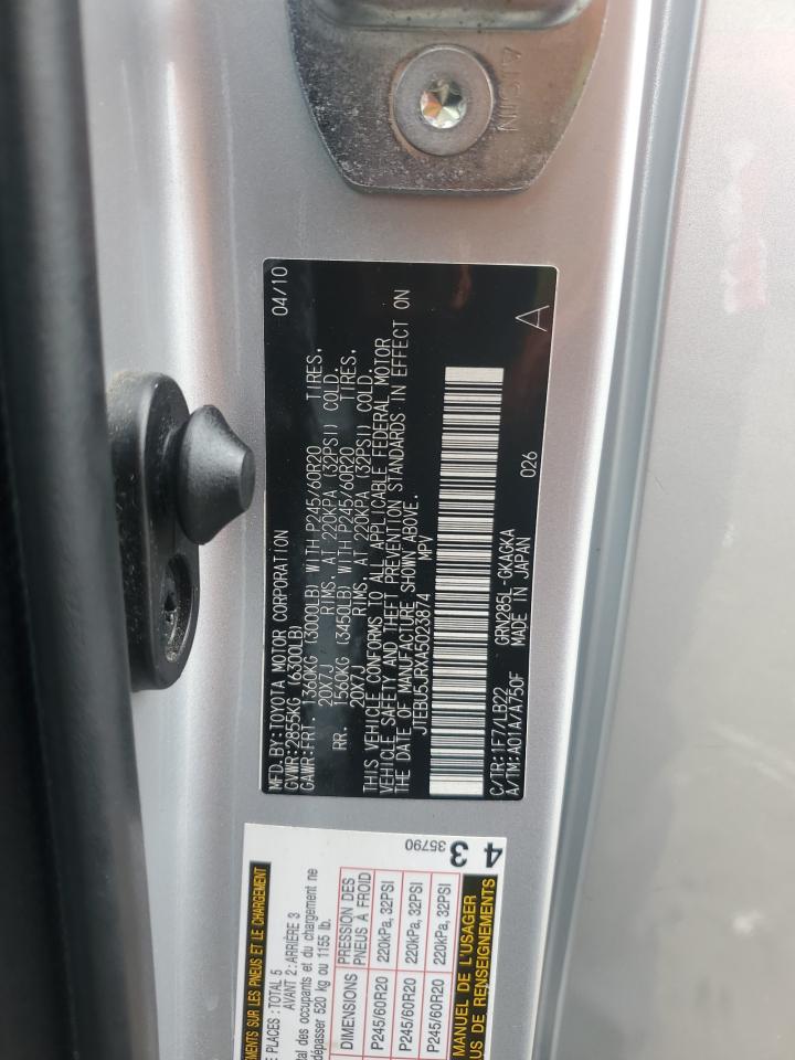 2010 Toyota 4Runner Sr5 VIN: JTEBU5JRXA5023874 Lot: 67950545