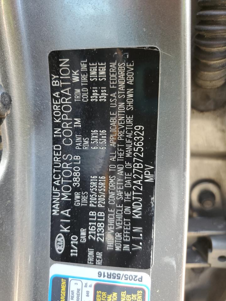 2011 Kia Soul + VIN: KNDJT2A27B7256329 Lot: 69513695