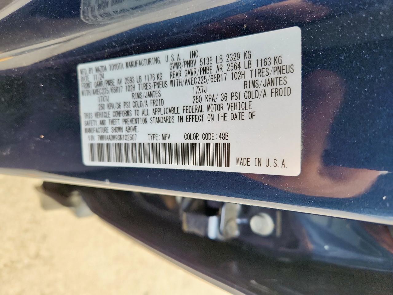 2025 Mazda Cx-50 Premium VIN: 7MMVAADW9SN102507 Lot: 70947895