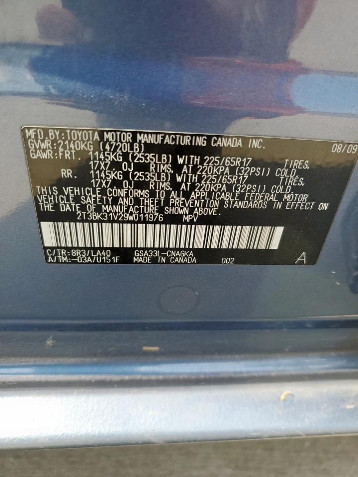 2009 Toyota Rav4 Limited VIN: 2T3BK31V29W011976 Lot: 70706215