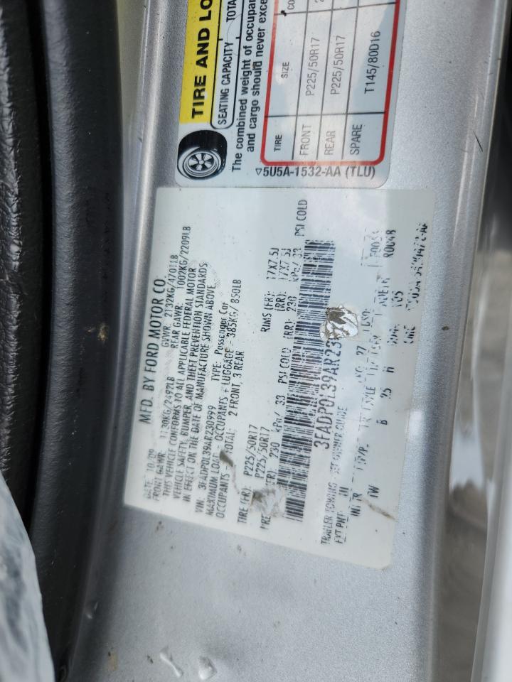 2010 Ford Fusion Hybrid VIN: 3FADP0L39AR230999 Lot: 69572015