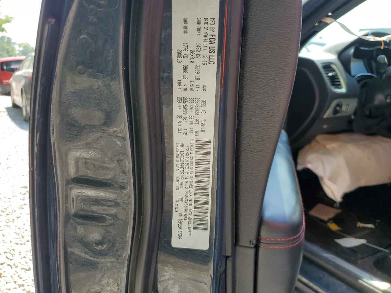 2017 Dodge Durango R/T VIN: 1C4SDJCT4HC733140 Lot: 67468285