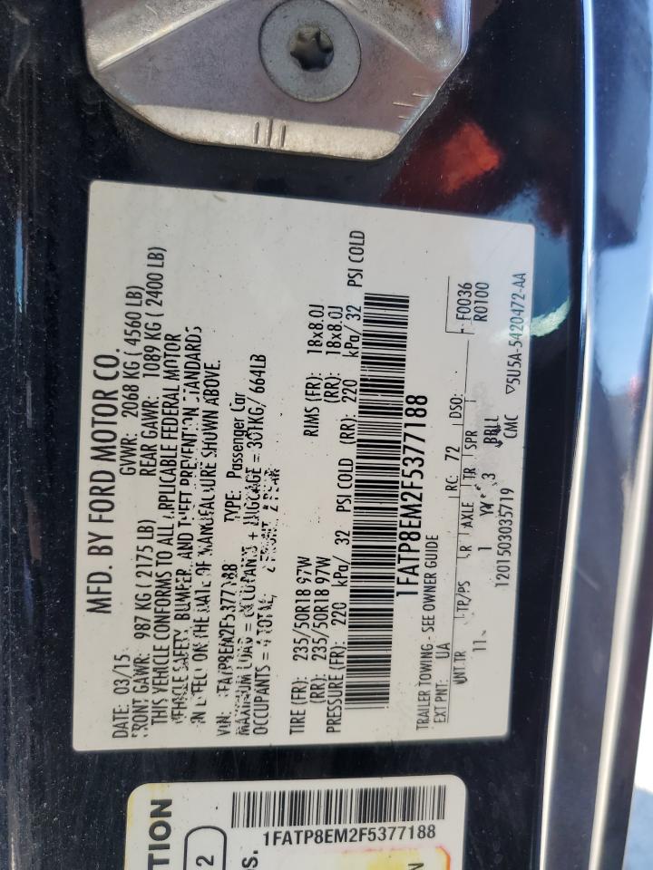 2015 Ford Mustang VIN: 1FATP8EM2F5377188 Lot: 69305685