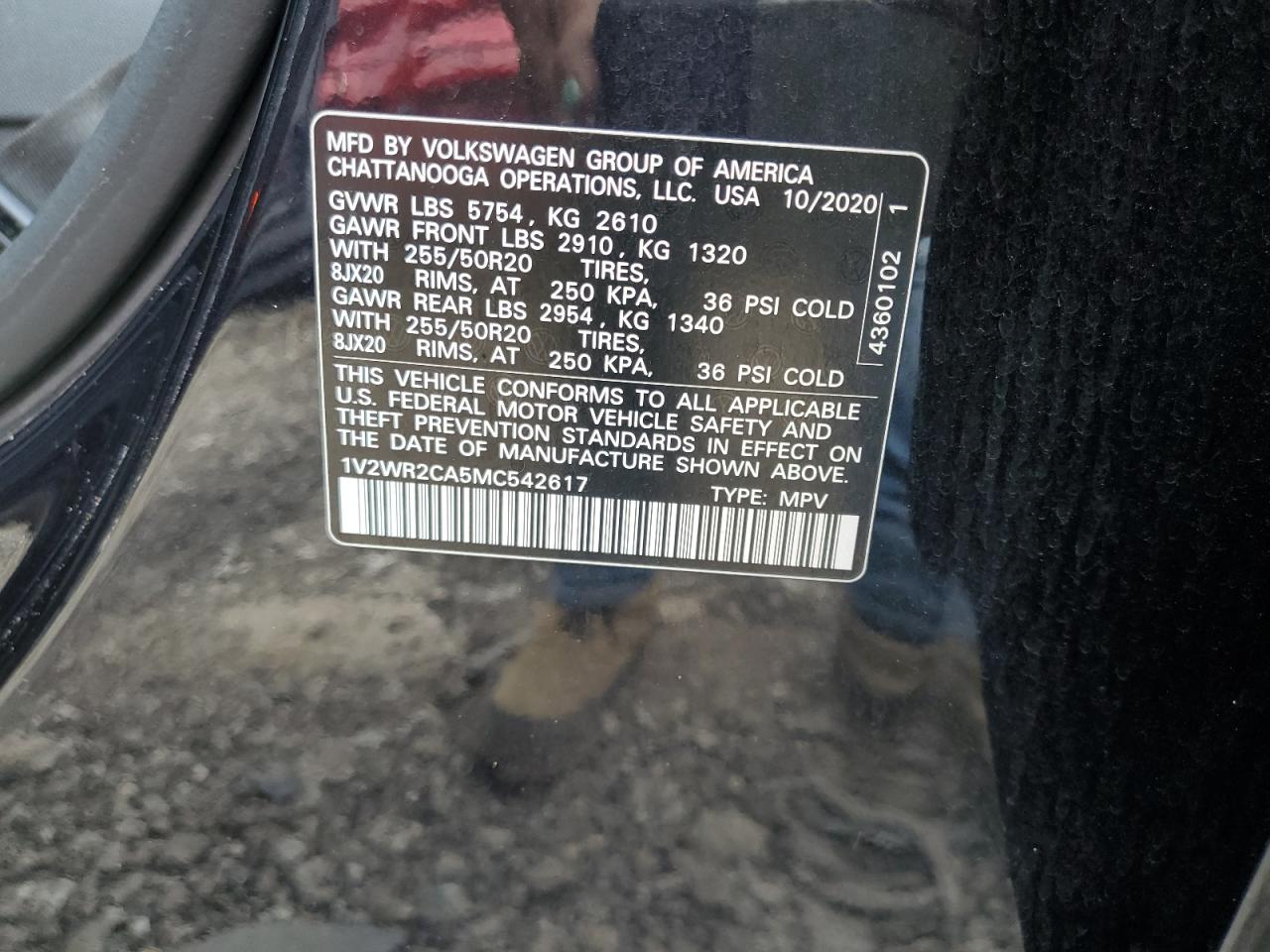 2021 Volkswagen Atlas Se VIN: 1V2WR2CA5MC542617 Lot: 69572155