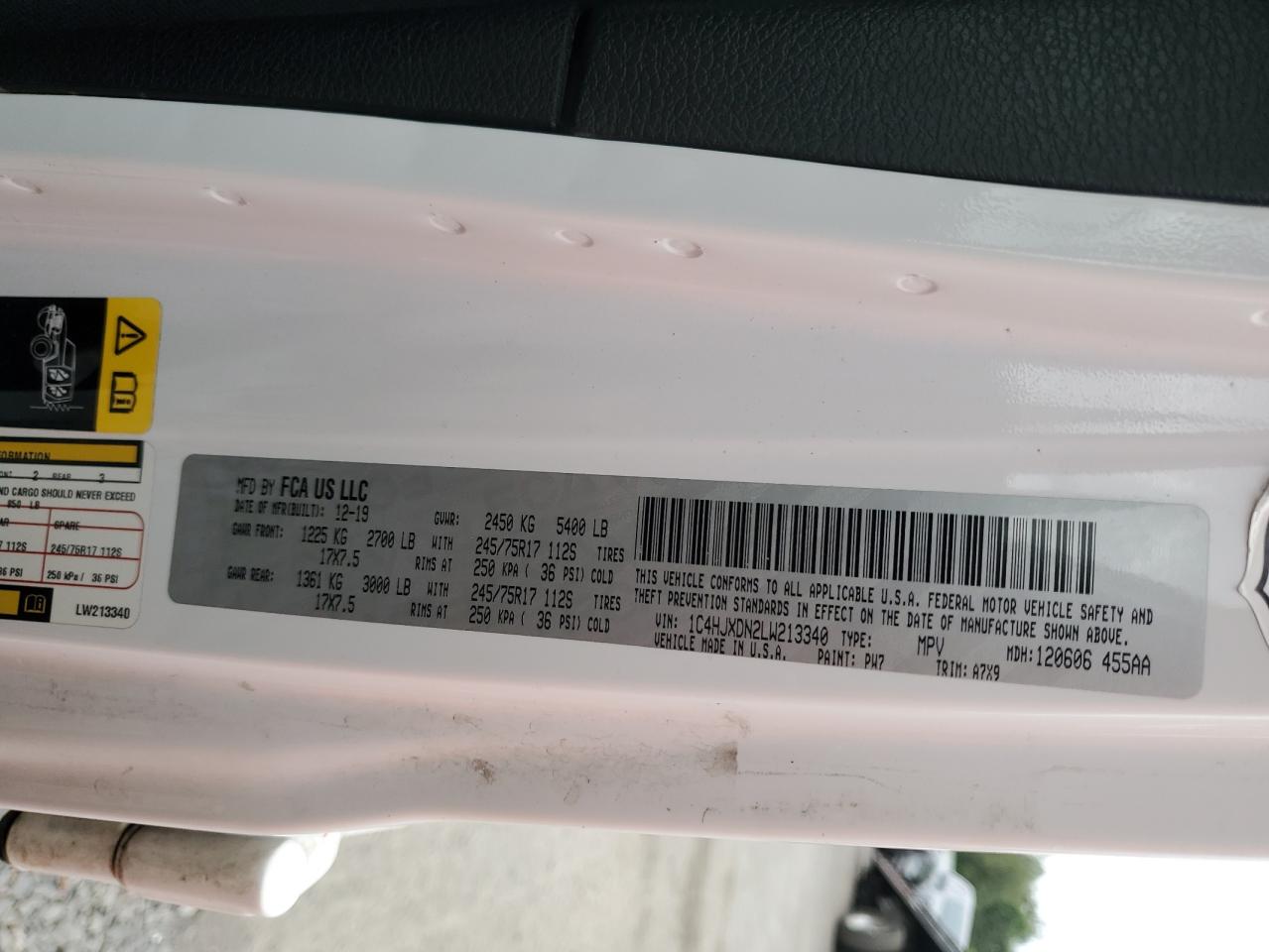 2020 Jeep Wrangler Unlimited Sport VIN: 1C4HJXDN2LW213340 Lot: 64623405