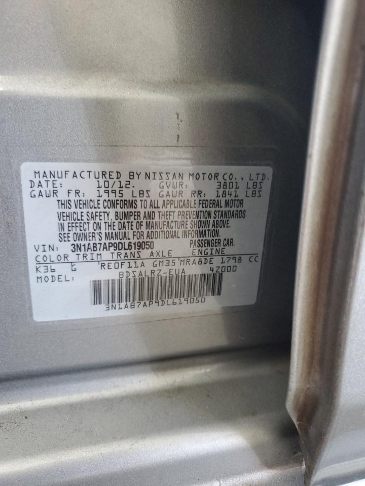 2013 Nissan Sentra S VIN: 3N1AB7AP9DL619050 Lot: 69833865