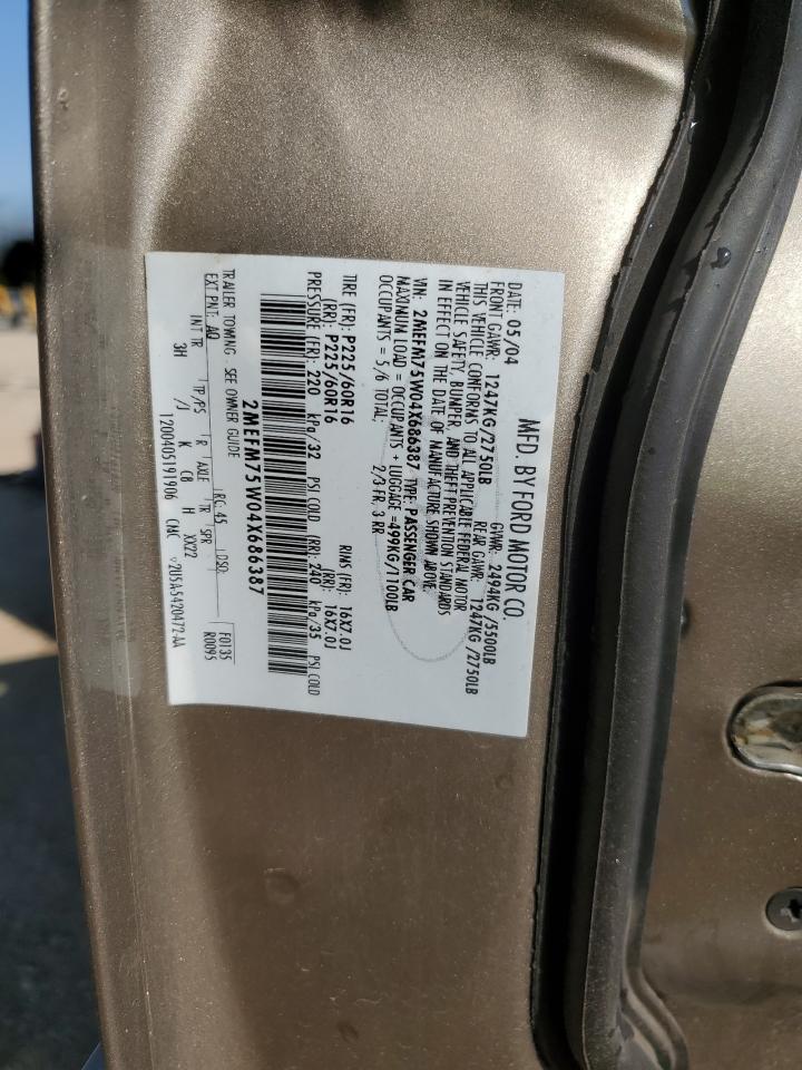 2004 Mercury Grand Marquis Ls VIN: 2MEFM75W04X686387 Lot: 68679465