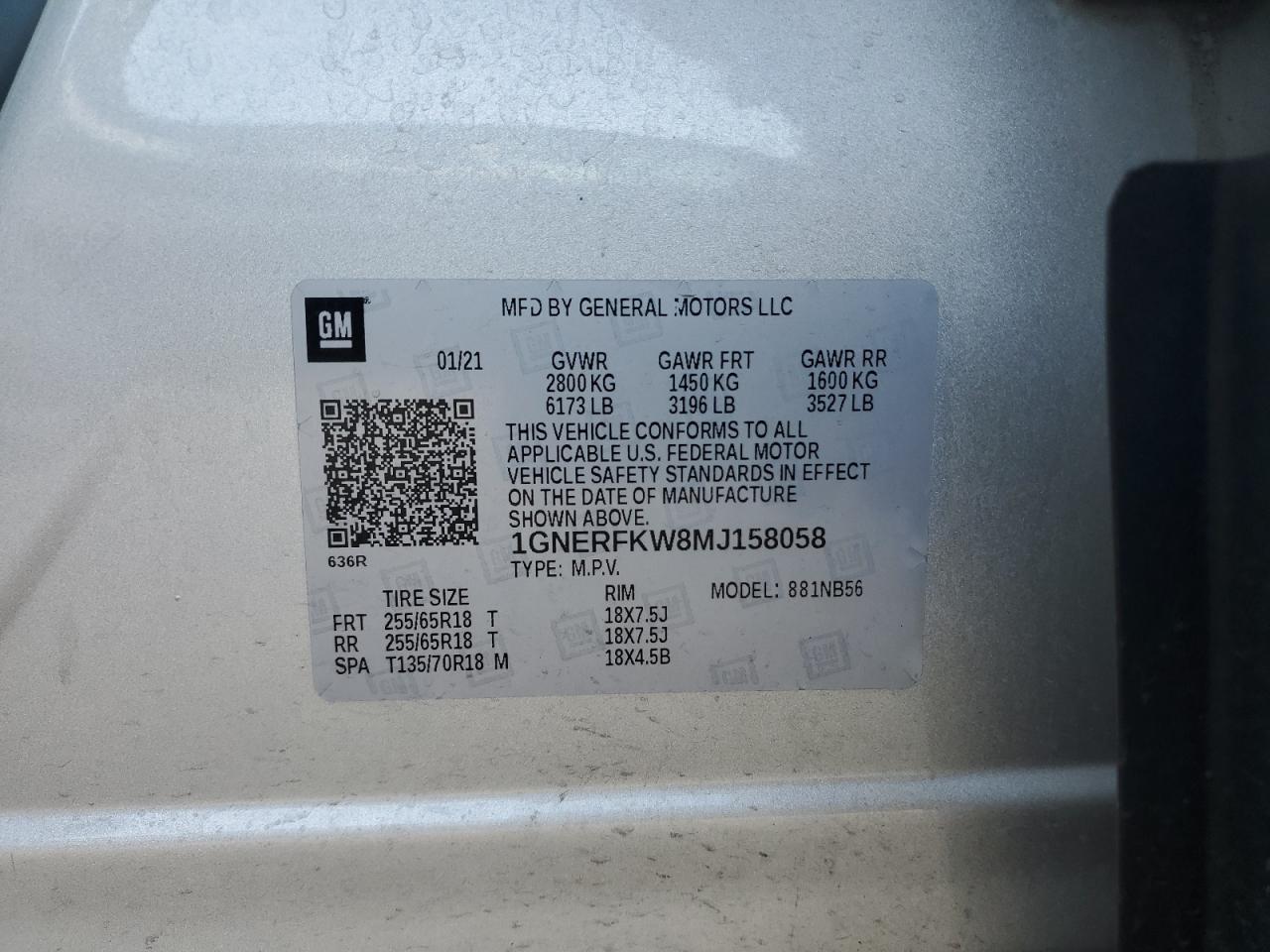 2021 Chevrolet Traverse Ls VIN: 1GNERFKW8MJ158058 Lot: 67941695