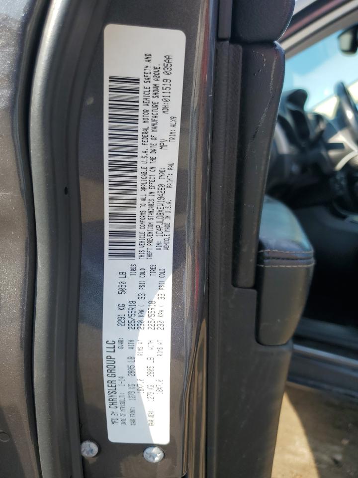 2014 Jeep Cherokee Limited VIN: 1C4PJLDBXEW194260 Lot: 69928685