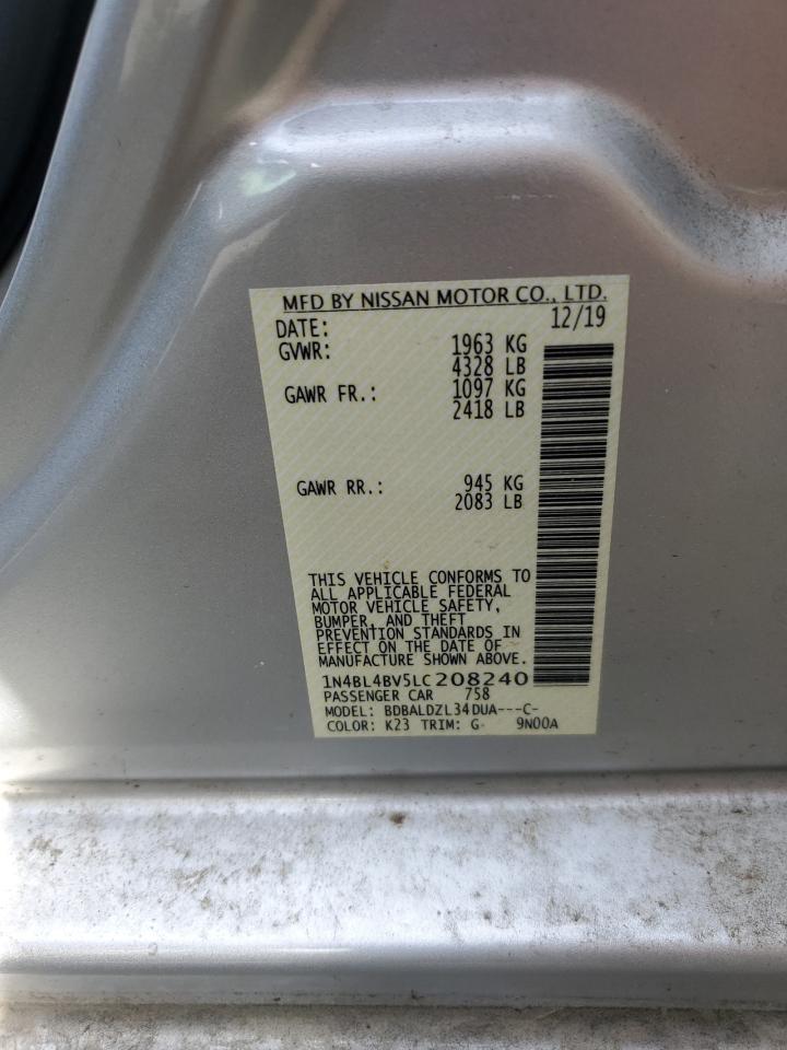 2020 Nissan Altima S VIN: 1N4BL4BV5LC208240 Lot: 69382695