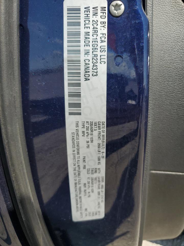 2020 Chrysler Pacifica Touring L Plus VIN: 2C4RC1EG6LR234373 Lot: 68199485