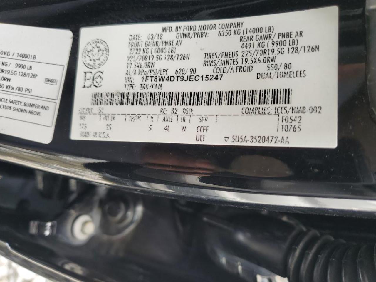 2018 Ford F450 Super Duty VIN: 1FT8W4DT9JEC15247 Lot: 67457945