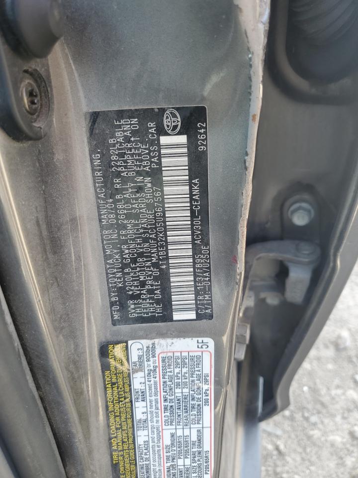 2007 Toyota Camry Le VIN: 4T1BE32K05U967567 Lot: 69623395