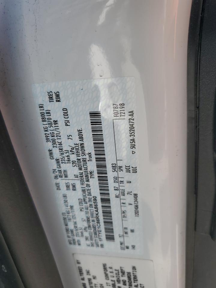 2024 Ford Transit T-150 VIN: 1FTYE1C86RKA86590 Lot: 66879955